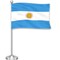 G128 Argentina Argentinian Deluxe Desk Flag Set | 8.5x5.5 In | Printed 300D Polyester, with Silver Dome and Base, 15" Metal Pole, Decorations For Office, Home and Festival Events Celebration